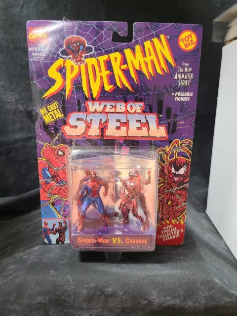 Vintage 1994 Marvel Comics SPIDER-MAN vs CARNAGE Die-Cast Figures Toy Biz NEW
