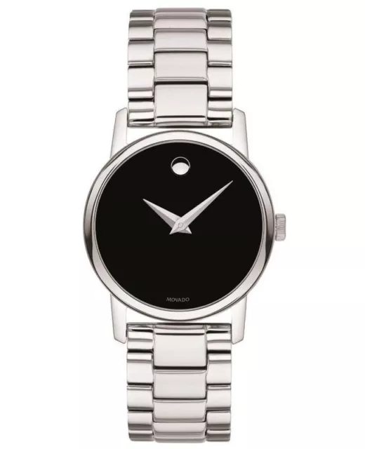 New Movado Museum Classic Black Museum Dial Steel Women's Watch 2100017