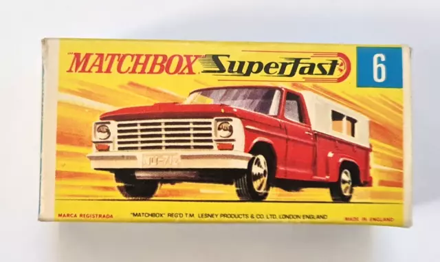 ** MATCHBOX  SUPERFAST  FORD PICK-UP  No.6 SERIES  BY LESNEY mit OVP bespielt **