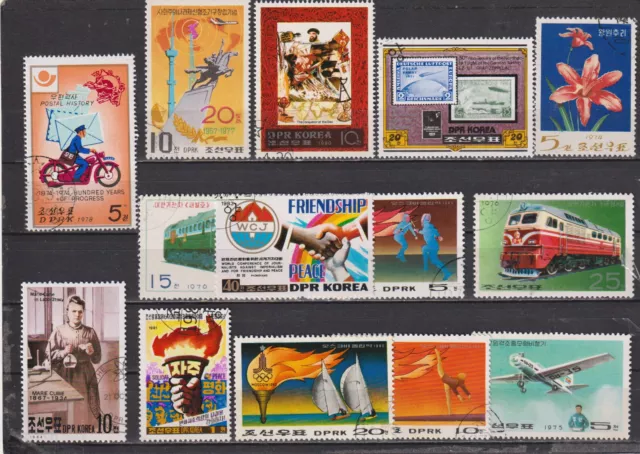 lot de timbres oblitérés deCorée du nord années diverses
