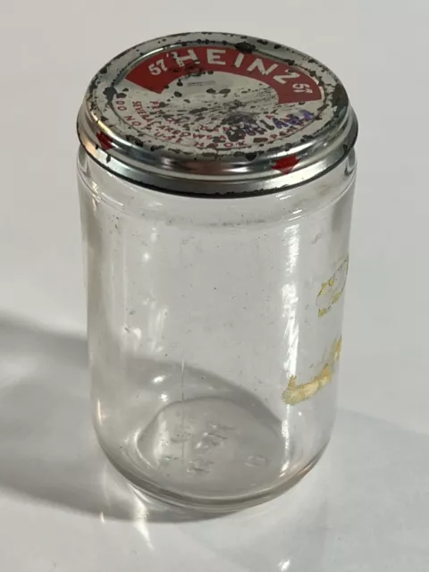 Vintage Heinz 57 Mini Ketchup Glass Jar W/ Red Pop Top Lid