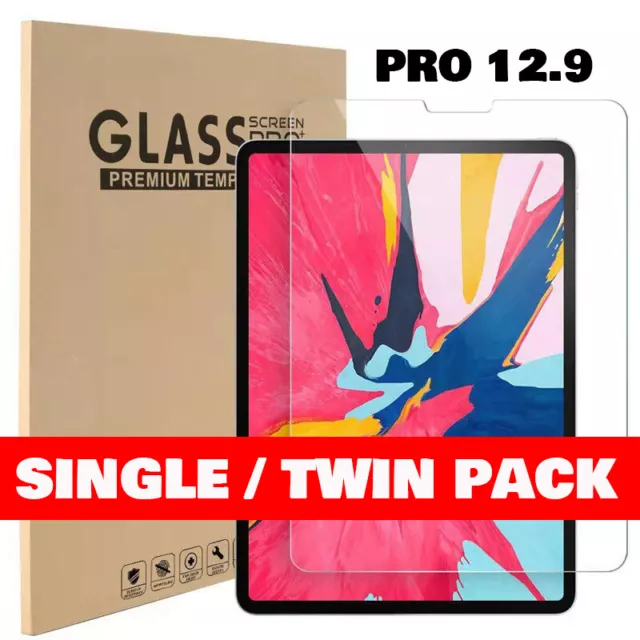 [2 Pack] Tempered Glass Screen Protector For iPad Pro 12.9" 1st/2nd 3/4/5th Gen