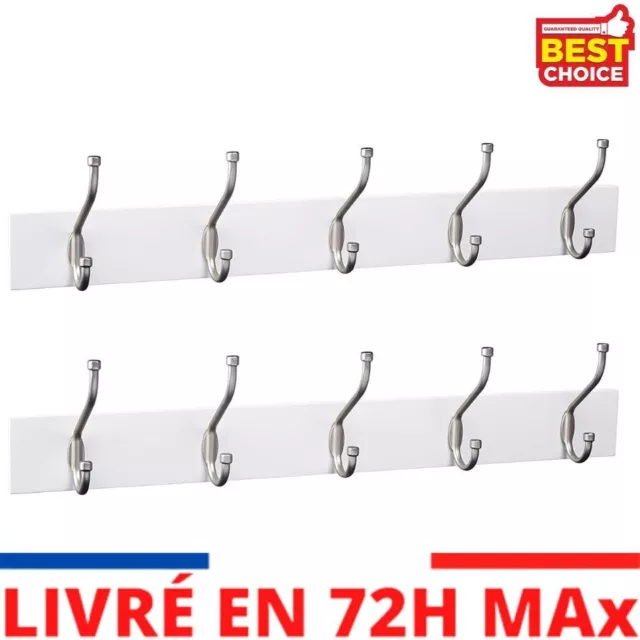 Basics Patère murale Blanc Lot de 1 Solutions de rangement Maison Crochets murau