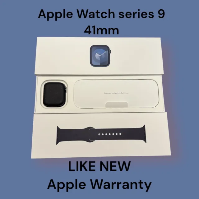 Apple Watch Series 9 41mm Aluminum Case with Sport Band - Midnight, S/M (GPS)...