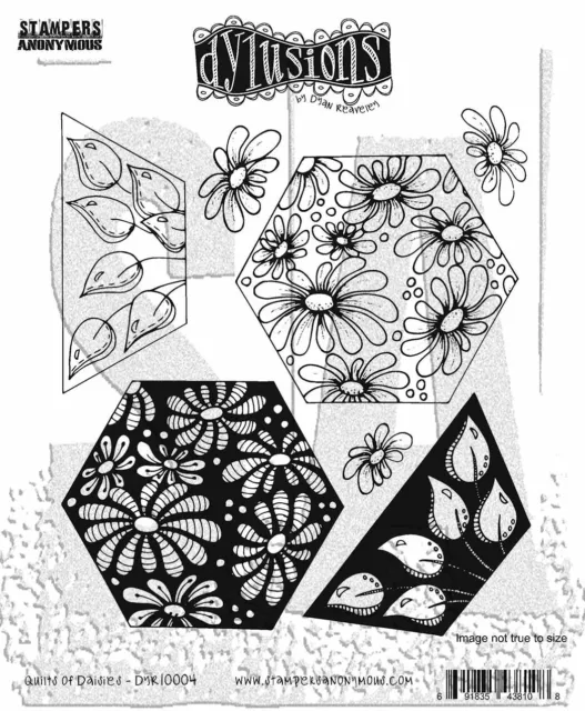 Dyan Reaveley's Dylusions Cling Stamp Collections 8.5"X7"-Quilts Of Daisies DYRC