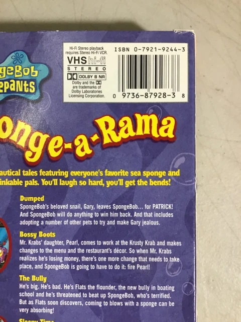 SPONGEBOB SQUAREPANTS - Sponge-A-Rama VHS 2003 Nickelodeon EUR 8,87 ...