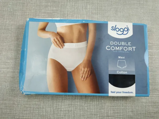 SLOGGI WOMEN'S DOUBLE Comfort Maxi 2p Underwear, Black, uk size 18 £12.50 -  PicClick UK