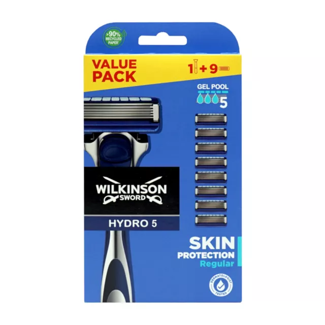 Wilkinson Sword Hydro 5 SKIN PROTECTIO Regular Apparat + 9 Rasierklingen NEU