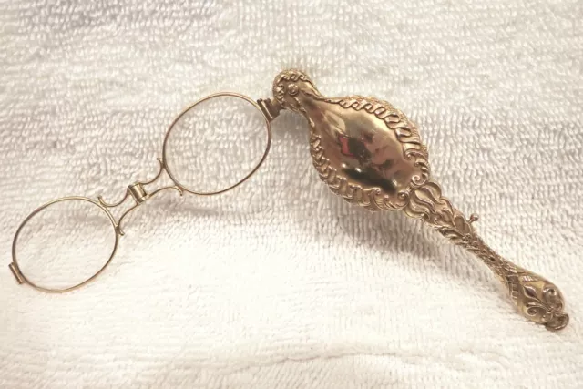 Stunning Art Noveau Gilded Sterling Lorgnette Hallmarked American Circa 1895