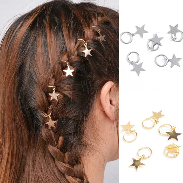 10 Piezas De Accesorios Para El Cabello Trenzados Con Forma De Estrella <