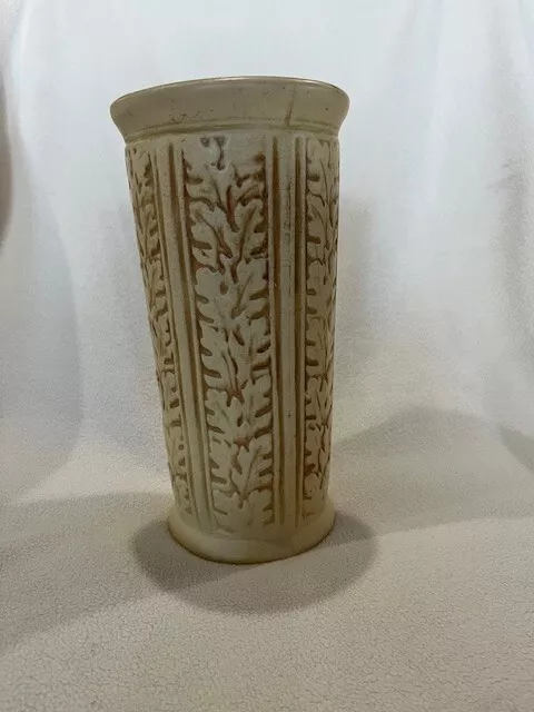 Weller Pottery Clinton Ivory 1914 Arts And Crafts Oak Leaves Vase