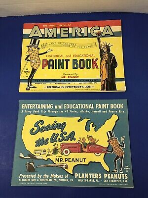 Vintage Planters Peanut Mr. Peanut Paint Books 1949 & 1950