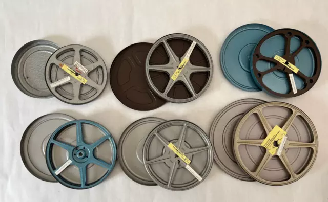LOT OF 6 Vintage 8mm Films Metal Reels And Canisters Unknown Film