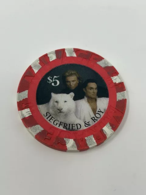 Siegfried and Roy  $5 Casino Chip - Las Vegas Mirage  - RARE