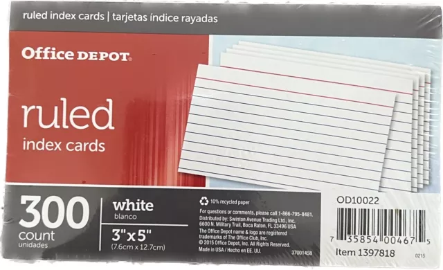  Oxford Blank Index Cards, 5 x 8, White, 300 pack (10005EE) :  Office Products
