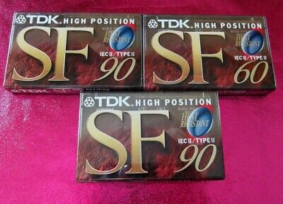 TDK SF90x2 +SF60 TYPE II (CHROME) - SLIDE CASE AUDIO CASSETTE -SEALED