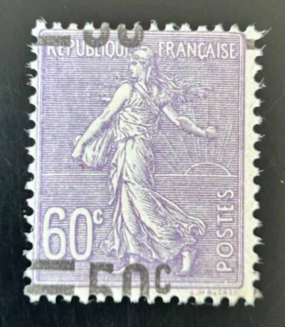 Timbre France Préoblitéré Type Semeuse 20c Lilas-brun - Année 1900-1940, état Neuf TB