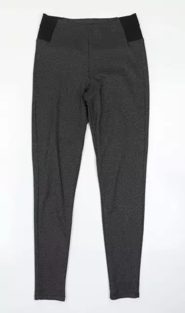 F&F Womens Black Chevron Polyester Capri Leggings Size 8 L26 in