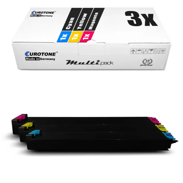 3x Toner für Sharp MX5100 MX2301 MX3100N MX5001 MX-31 GT MX31GT Color CMY
