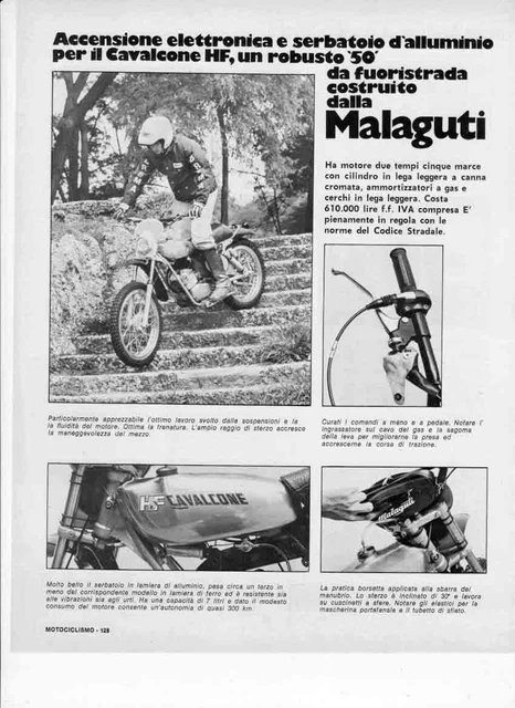 ADVERTISING PUBBLICITÀ MOTO MALAGUTI CAVALCONE HF 50 '76