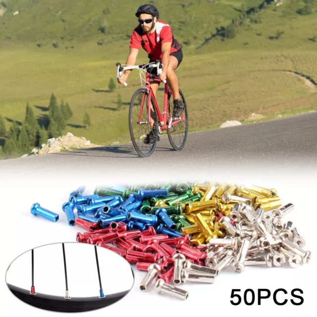 Multi Farben Fahrrad Speichen Nippel Set aus Kupfer 14mm 14G 50pcs (79)