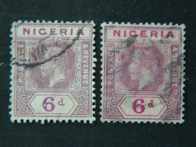 1753 Nigeria Sc 7 (Sg 7) Used Die I Wmk  3., 2 Shades  Cat $22