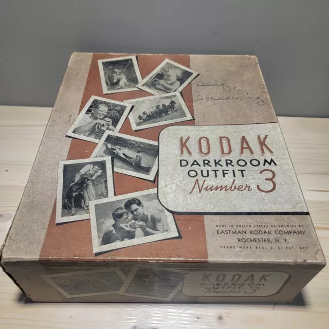 Lot of Vintage Kodak Darkroom Supplies Photography,Trays,Thermometer, Safe Light