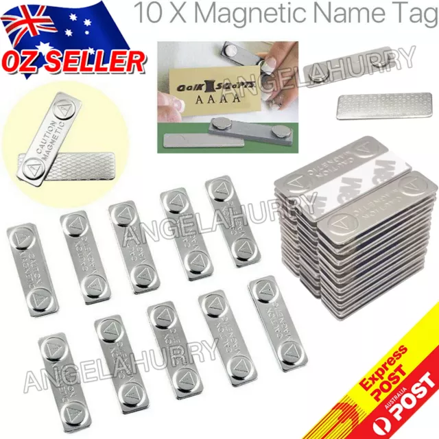 10x Magnetic Name Badge Tag Fastener Attachment Self Adhesive Strong Magnet NEW