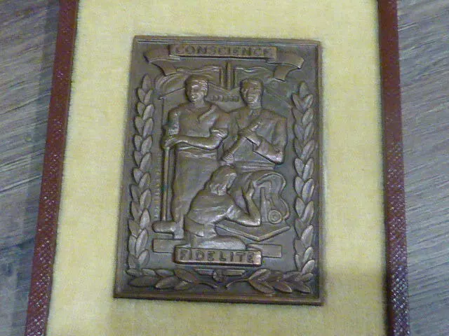 ancienne médaille bronze plaquette conscience fidélité 2