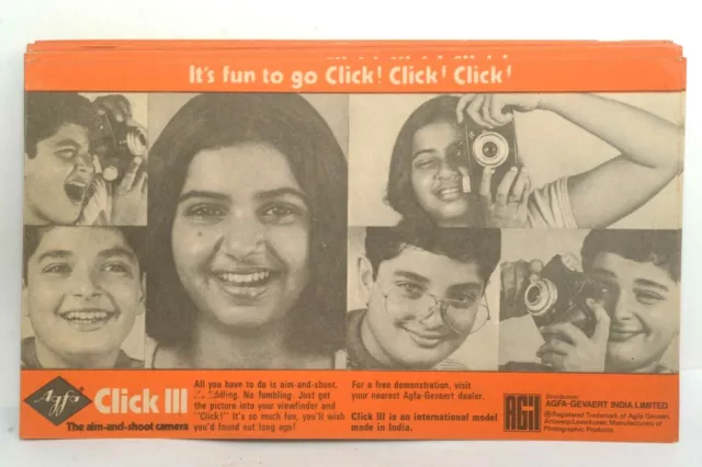12 Nos Agfa Click III Promotional for India School Children Time Table Old Stock