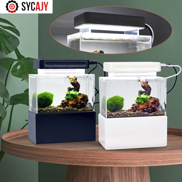 Betta Small LED Lamp Desktop Mini Fish Tank Aquarium Water Filtration Air Pump