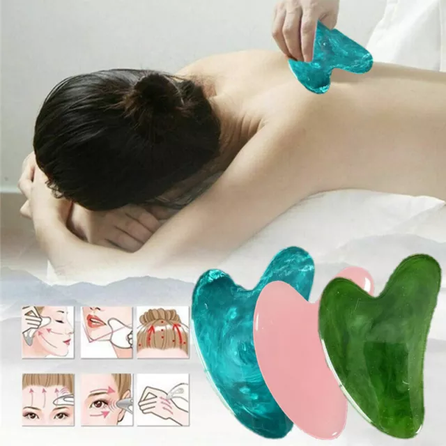 Gua Sha Facial Full Body Massage Natural Resin Board Scraping Massage T:bj