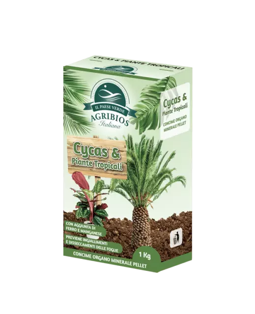 CONCIME per CYCAS PALME PIANTE TROPICALI 1 KG MINERALE NPK 12.7.5 PELLET