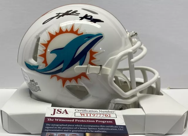Miami Dolphins Jevon Holland Autographed Signed Miami Nights Mini Helmet  Jsa Coa