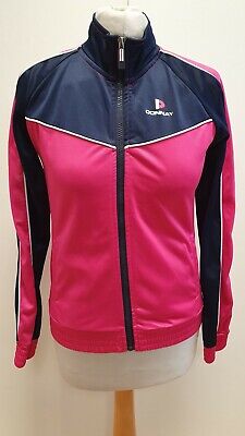 Mm394 Girls Donnay Pink Blue L/Sleeve Full Zip Tracksuit Jacket Age 13 Years