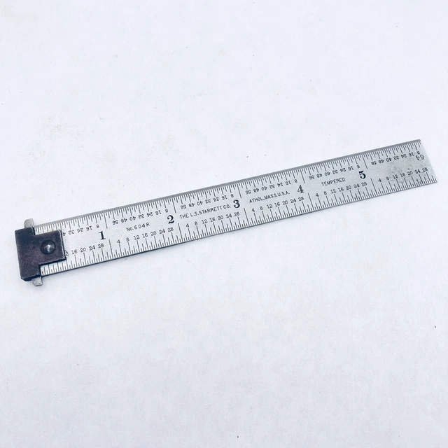 STARRETT No.DH603R-6 6” Double Hook Spring-Tempered Steel Rule - Inch Grad STARRETT No.DH603R-6 6” Double Hook Spring-Tempered Steel Rule - Inch Grad