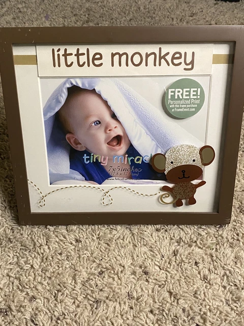 Picture Frame Tiny Miracles Little Bambino-Monkey Unisex Baby Shower Gift Photo