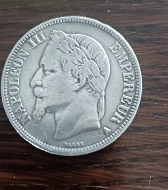 Piece de  5 francs Napoléon 3.argent  1867 A