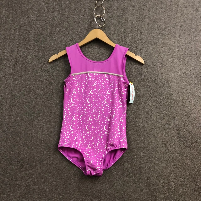 Cat & Jack Girls' Gymnastics Celestial Pull-On Leotard Magenta L 10/12 Pink NWT