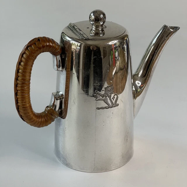 Manico avvolgente vimini teiera placcato argento vintage 1 pinta brocca Walker & Hall