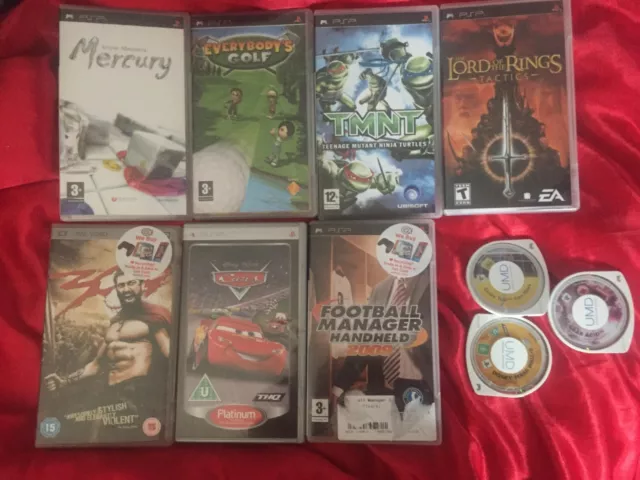 PSP Game Joblot-Cars, Football Manager, Lord Of The Rings, Mercury And More