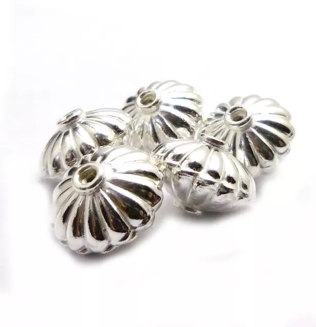 5 Pcs 14X10mm Spacer Bead Sterling Silver Plated Jewelry Making