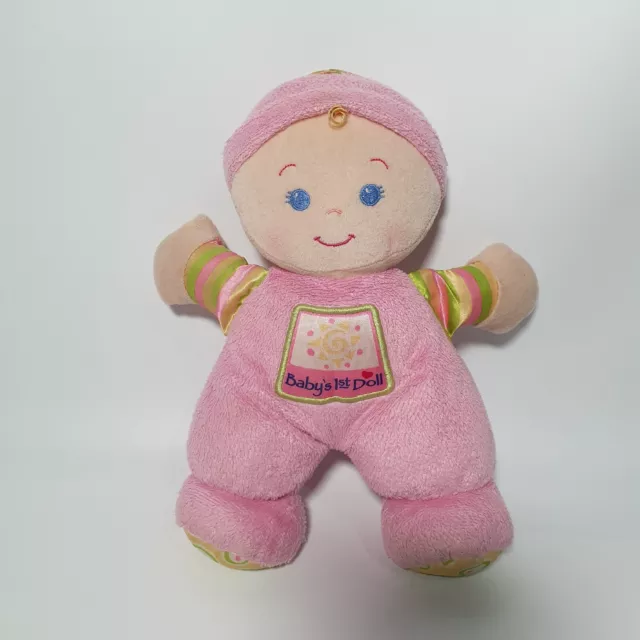 Fisher Price Baby's 1st Doll Soft Plush Toy 25cm Pink Girl Rattle Toy 2008