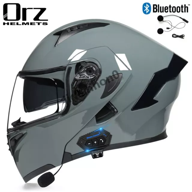 ECE DOT Modular Bluetooth Motorcycle Helmet Full Face Dual Visor Flip Up Helmet 3