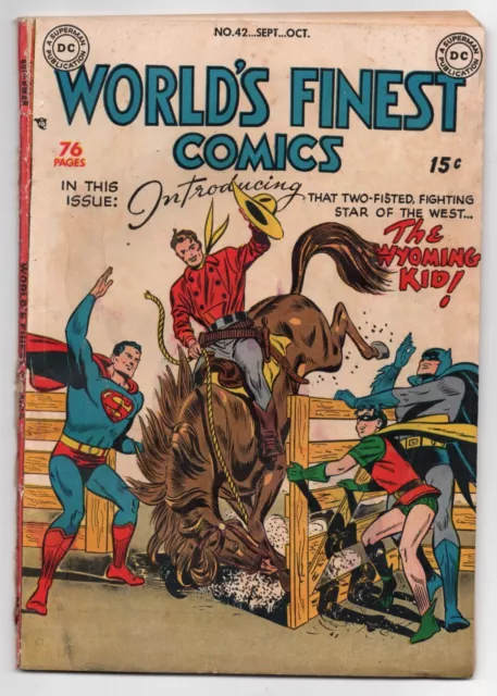 Worlds Finest Comics #42 (DC, 1949) Golden Age Batman and Superman | PR 0.5