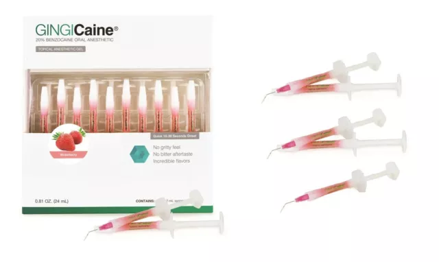 Gingicaine Topical Anesthetic Gel in Syringe 1.2 ml prefilled syringes with Tips
