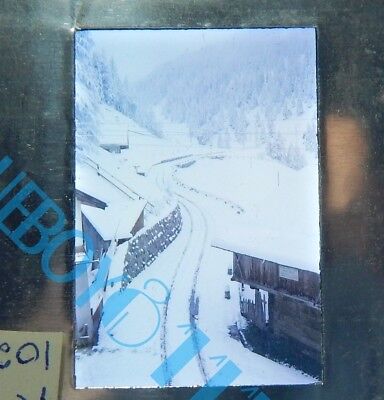 35mm slide 1962 Pila Ski Resort Dolomites Italy Alpine scene Chalets Glass slide 