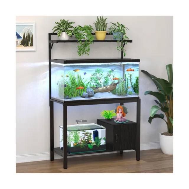 GDLF 40-50 Gallon Fish Tank Stand with Plant Shelf Metal Aquarium Stand with ...