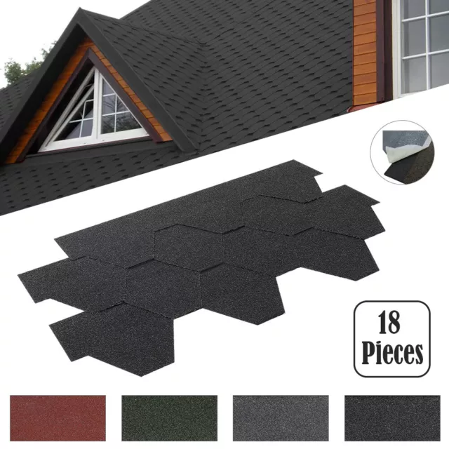 Hexagonal Felt Roofing Asphalt Shingles Self Adhesive 2.61sqm Sheds Log Cabins