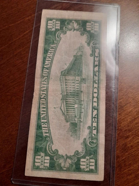 1934-A 10 Dollar Silver Certificate  Blue Seal Note #A24780265A In Holder 7